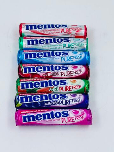 Mentos жевательная резинка Pure White 7 вкусов (15,5 г х 7) 108,5 г