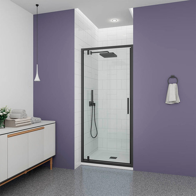 Душевая дверь Veconi Ottimo P30 B, 900x1900, черный матовый, стекло прозрачное