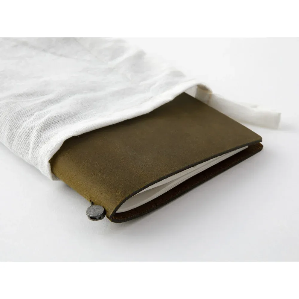Кожаный блокнот Traveler's Company 220х120х10 мм на резинке Olive (15342-006) 4