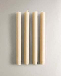 ZARA HOME ВЫСОКИЕ ДЕКОРАТИВНЫЕ СВЕЧИ ЦИЛИНДРИЧЕСКОЙ ФОРМЫ (4 ШТ.), КРЕМОВЫЙ