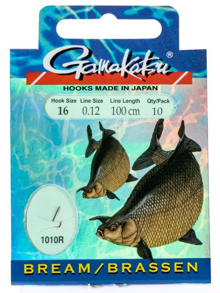 Крючки с поводком Gamakatsu BOOKLET BREAM 1010R разм. 16-0.12мм 100см 10шт.