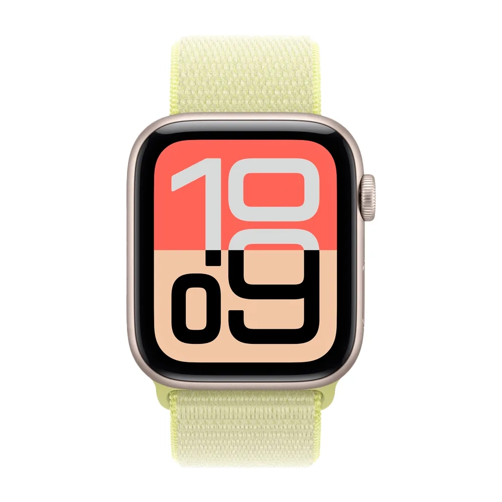 Умные часы Apple Watch SE 3 (2025) GPS, 44mm, Starlight Aluminium Case with Neon Yellow Sport Loop