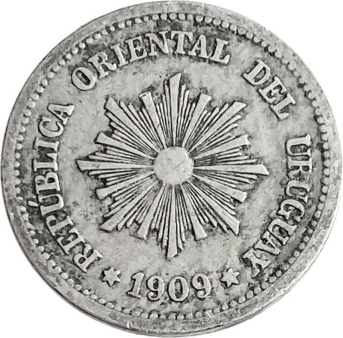 2 сентесимо 1909 Уругвай XF