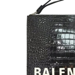 Balenciaga Cow Leather Wrist Bag Clutch Men"s Black