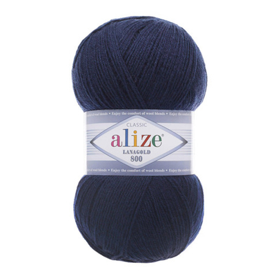 Пряжа Alize (Ализе) Lana Gold 800 / уп.5 мот. по 100 г, 800м, 058 темно-синий A
