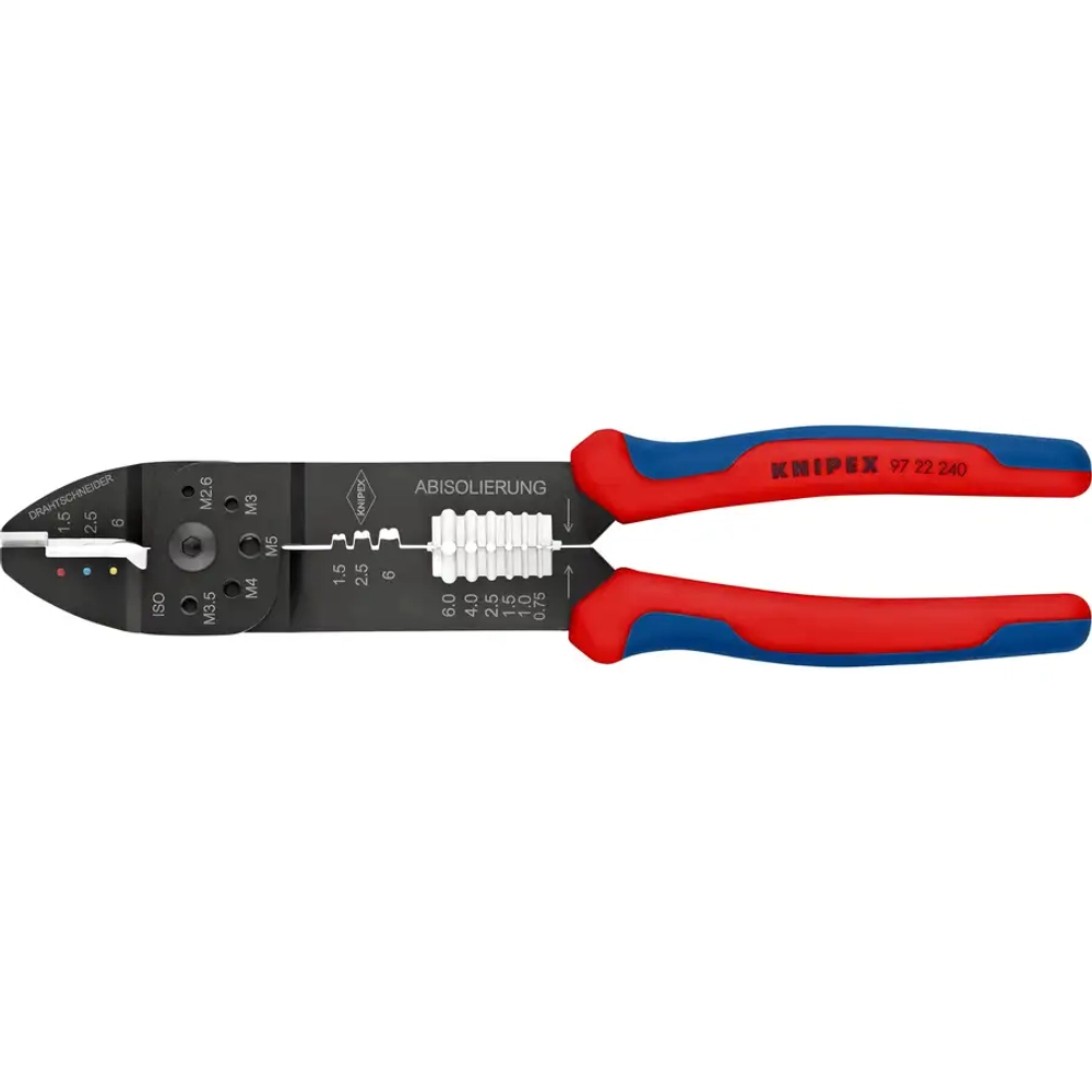 Клещи зажимные для опрессовки чёрное лакирование 240 мм Knipex 97 22 240 SB