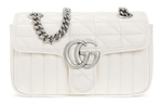 GUCCI GG Marmont Quilted Leather Shoulder Bag, Crossbody Bag Small Women"s White