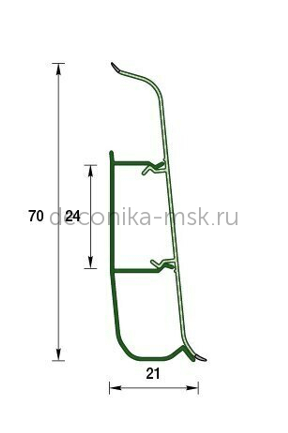Плинтус напольный Деконика Д70 221 Дуб янтарный (70х21х2200 мм) Deconika