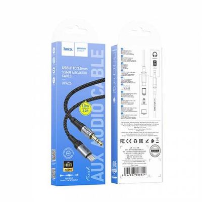 Аудио кабель AUX на Type-C Hoco UPA26 (black)