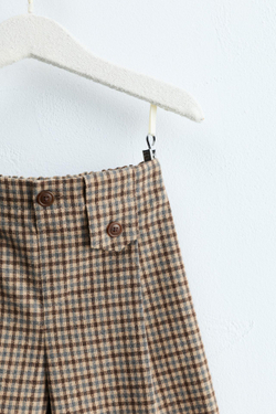ZARA TIMELESS — БРЮКИ WIDE LEG В КЛЕТКУ, РЫЖЕВАТО-КОРИЧНЕВЫЙ