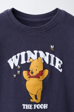 ZARA ФУТБОЛКА С ПРИНТОМ WINNIE THE POOH © T, СИНИЙ