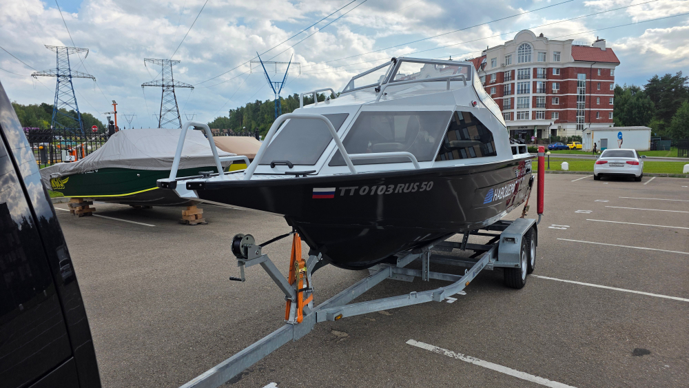 Комплект Лодка Беркут L-HT PRO с мотором ReefRider 100PRO и прицеп Вектор