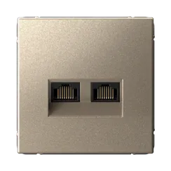 Розетка компьютерная RJ45 + RJ45, кат. Systeme Electric ArtGallery Шампань GAL000588