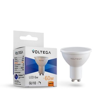 Диммируемая светодиодная лампа Simple MR16 6W 2800K 110° GU10 DIM (8457) VG2-S2GU10warm6W-D Voltega