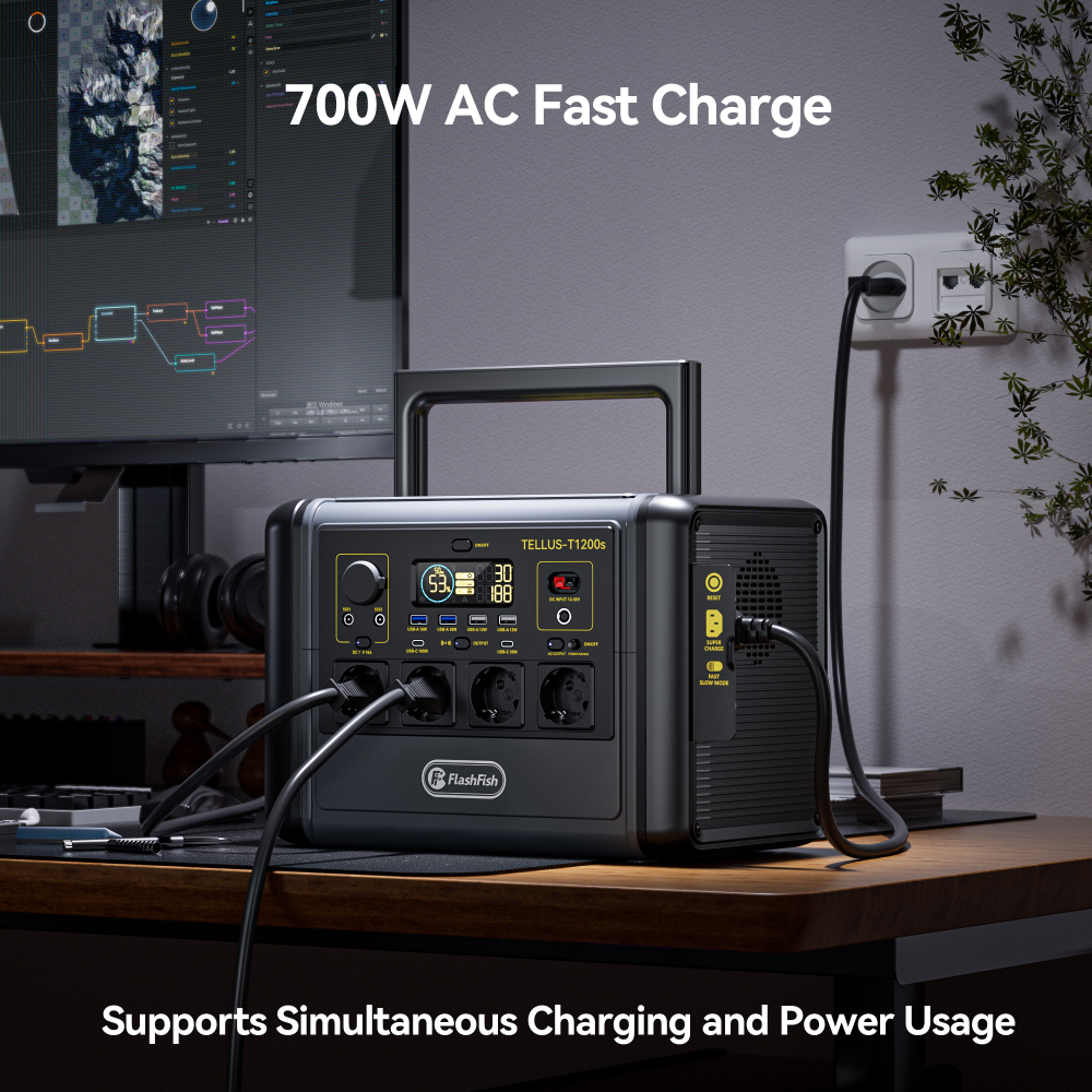 Электростанция портативная 1024WH 360000mAh 1200W Flashfish TELLUS-T1200s