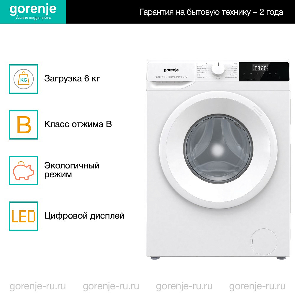 Стиральная машина Gorenje W2NHPI62SCSIRV