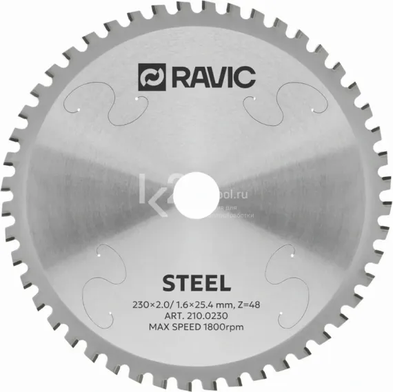 Диск пильный TCT по стали Ravic, 230х25,4 мм, Z=48, арт. 210.0230