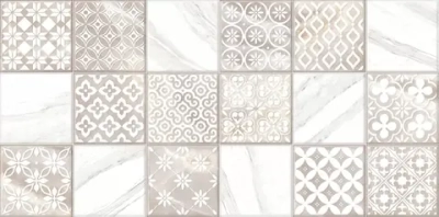 Настенная плитка Alma Ceramica TWU2550FRC14 Fresco 24.9x50 микс глянцевая / рельефная под мрамор / под мозаику / с орнаментом