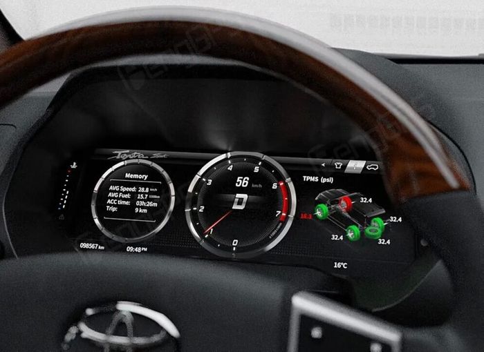 Электронная панель приборов Toyoya Land Cruiser Prado 150 2017-2022 - Kuberg NH-LCD-T04 с сенсорным LCD / ЖК 12.3" экраном QLED