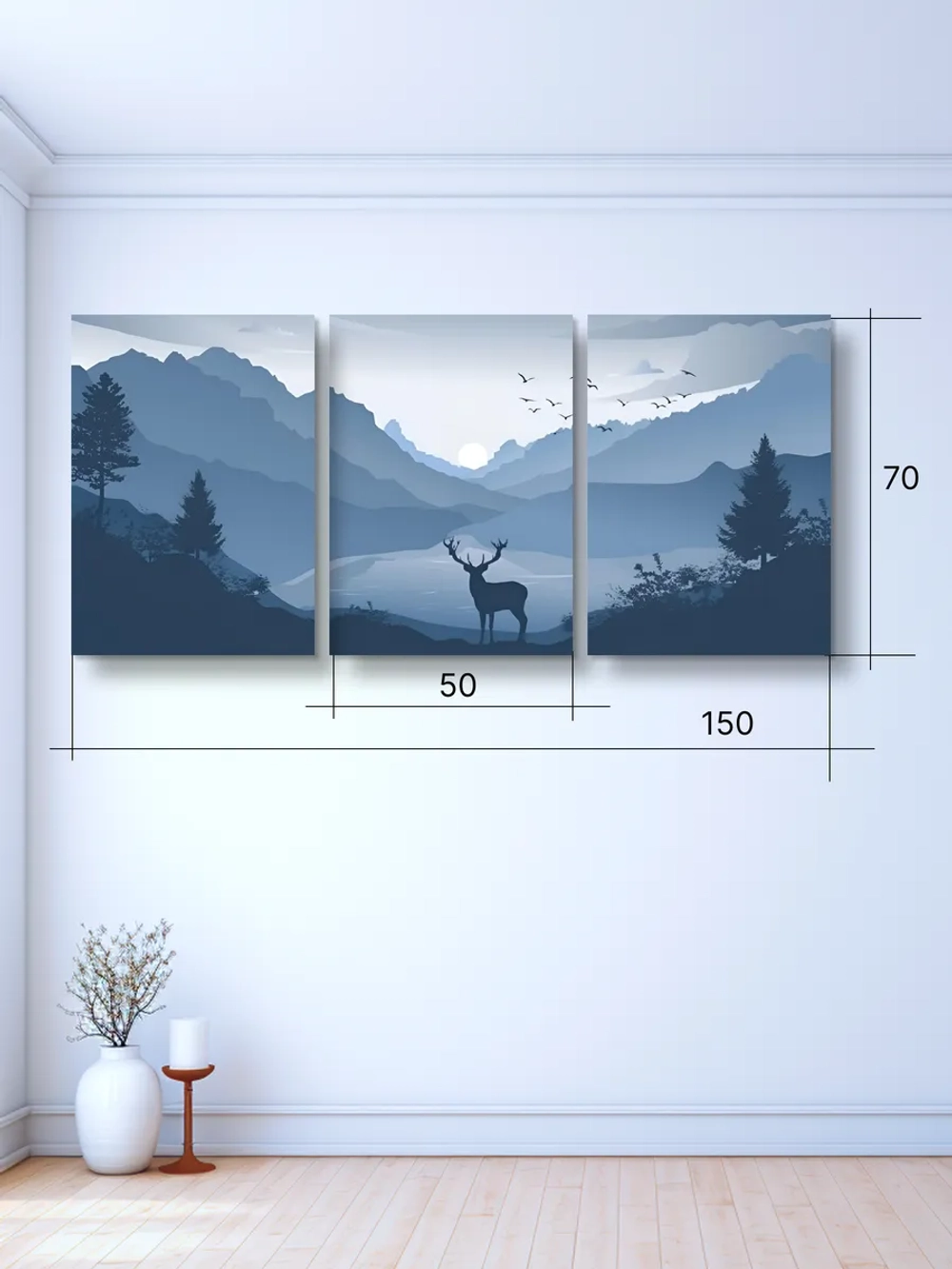 Картина Хранитель гор модульная 50x70см 3шт.