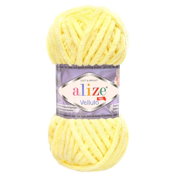 Пряжа Alize (Ализе) Velluto / уп.5 мот. по 100 г, 68м, 013 светлый лимон A