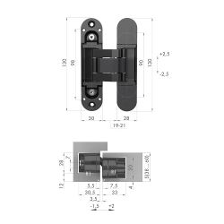 Петля скрытой установки ARMADILLO U3D5000.VPG (Kubica K6360,Anselmi 511/512)SC мат.хром/49047/ (1шт)