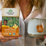 Organic India, чай тулси с лимоном и имбирем, без кофеина, 18 пакетиков для заваривания, 36 г (1,27 унции)