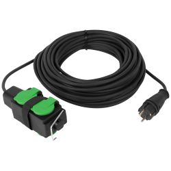 Удлинитель силовой ЭРА GREEN LINE UDL-KG-3x2,5m-20m-IP44 с крышками с заземлением 4 розетки 20м КГ 3x2.5мм2 IP44 | Электротовары