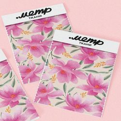 Ткань шифон лотос букет
