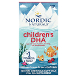 Nordic Naturals, Children's DHA, ДГК для детей, со вкусом клубники, для детей 3–6 лет, 250 мг, 180 мини-капсул