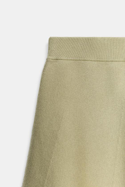 ZARA ТРИКОТАЖНАЯ МИНИ-ЮБКА, СВЕТЛО-БЕЖЕВЫЙ