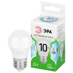 Лампа светодиодная ЭРА GREEN LINE LED P45-10W-840-E27 GL 10Вт шар яркий белый свет E27 | Лампы cветодиодные Шар (G/P)