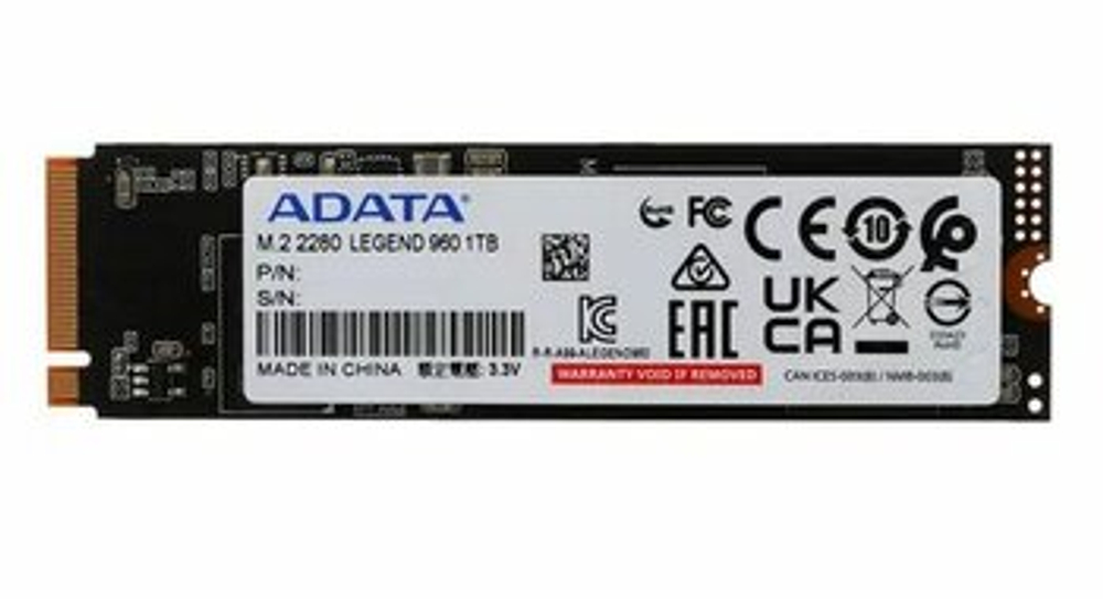 SSD ADATA LEGEND 960, 1 ТБ, M.2, PCIe 4.0, NVMe, ALEG-960-1TCS