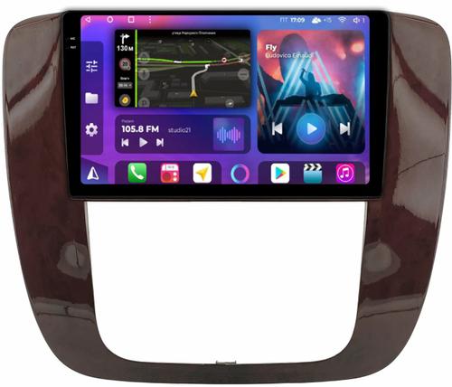 Магнитола для Chevrolet Tahoe 2006-2014 (рамка под дерево) - FarCar BM1174M-2K монитор 9.5" 2K QLED на Android 14, Быстрая, CarPlay, 4G SIM-слот
