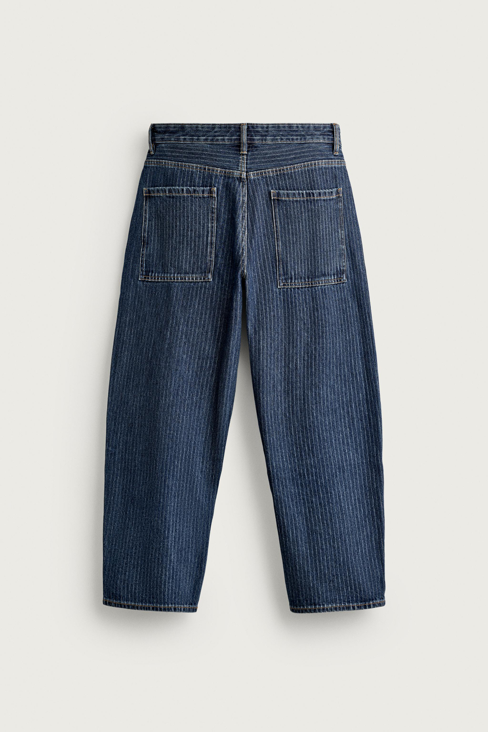 ДЖИНСЫ TAPERED WIDE FIT В ПОЛОСКУ — ZARA