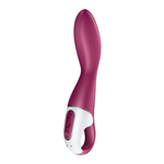 Малиновый вибромассажер для стимуляции G-точки Heated Thrill - 20,6 см. (Цвет: малиновый)