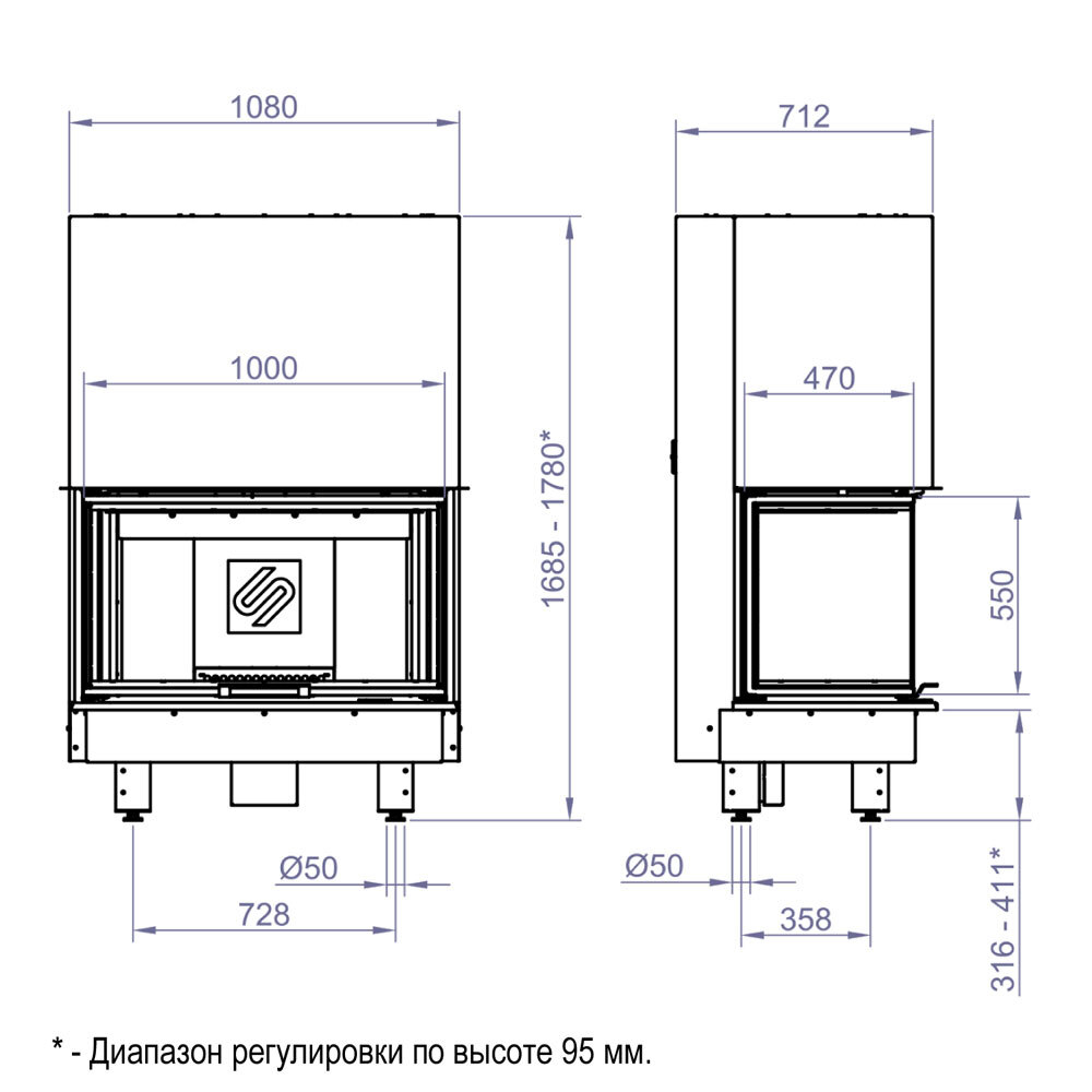 КАМИННАЯ ТОПКА 3VF 1000W (STAV)