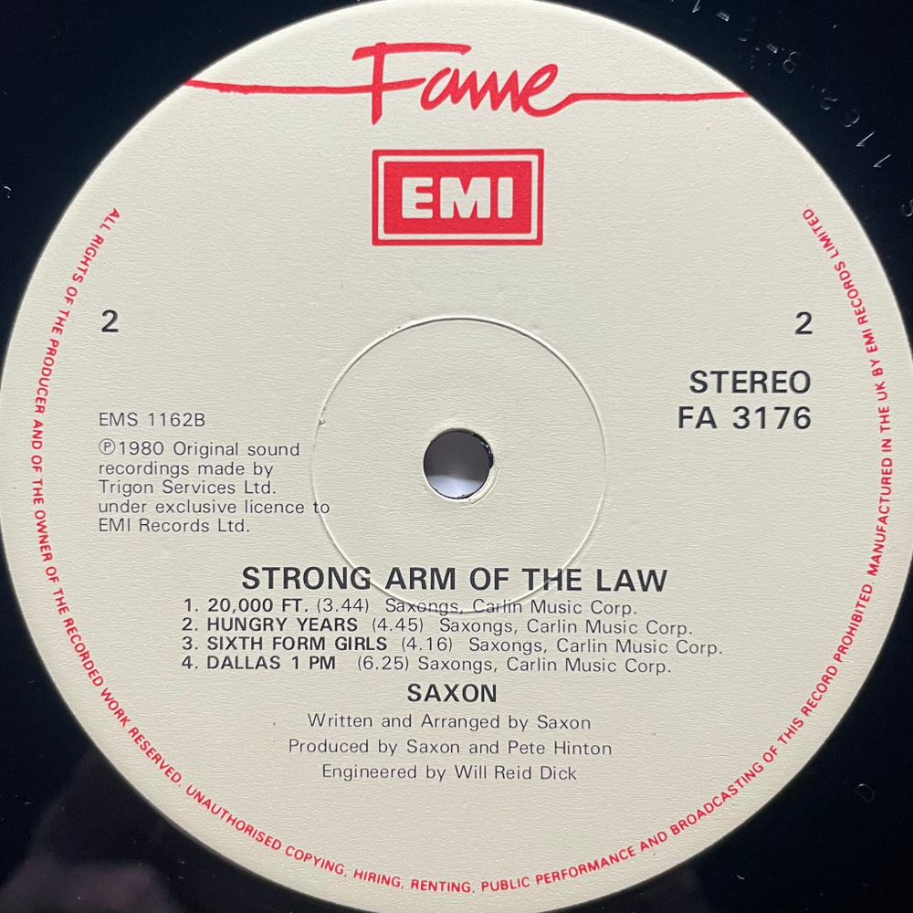 Saxon ‎– Strong Arm Of The Law (Англия)