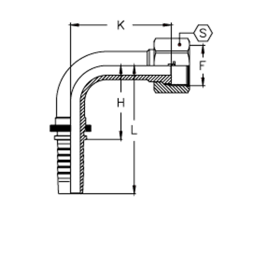 Фитинг DN 20 ORFS (Г) 1.7/16 (90)