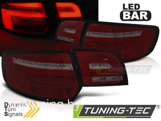 Фонари задние LED BAR RED SMOKE SEQ для AUDI A3 8P 5D 03-08