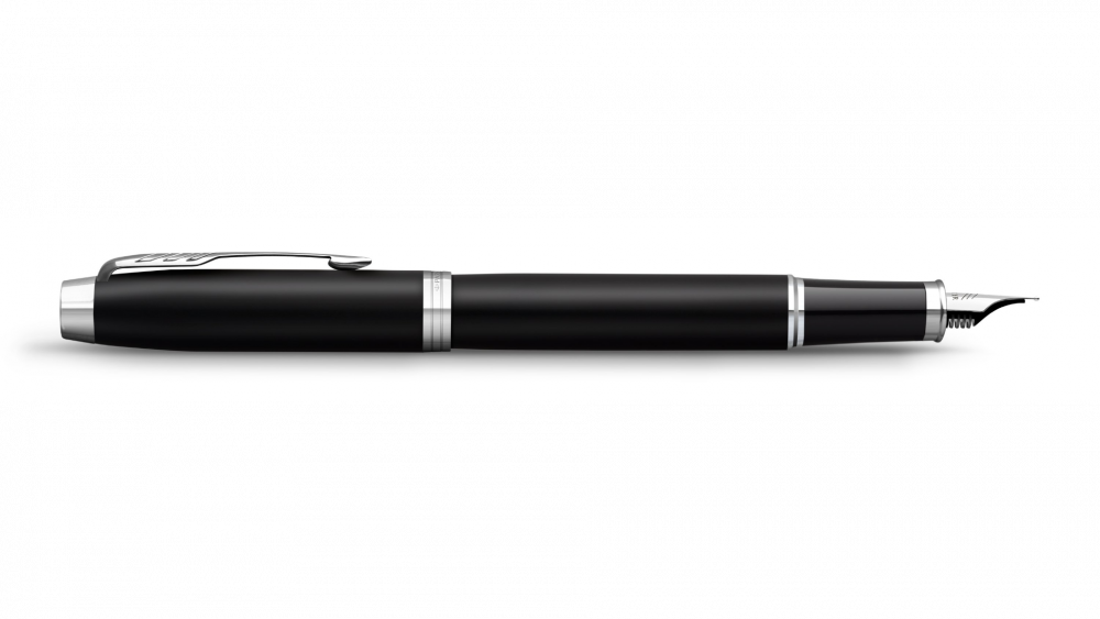 Перьевая ручка Parker IM Mat Black CT, перо: F, цвет чернил: blue, в подарочной упаковке.