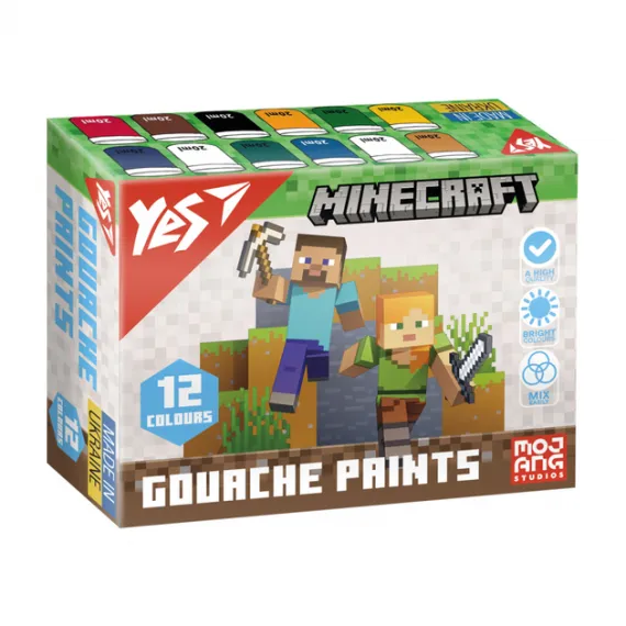Quaş \ Гуашь \Boya 12rəng 20ml 230407 Minecraft YES