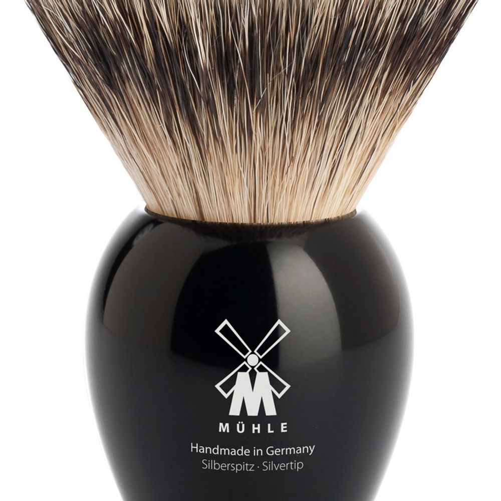 Помазок MUEHLE CLASSIC, барсучий ворс высшей категории Silvertip, черная смола, размер L (93 K 256)