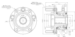 Ступица с подшипником в сборе передняя L=R HYUNDAI iX55/Santa FE I/II/III / KIA Sorento II GANZ GIK05018