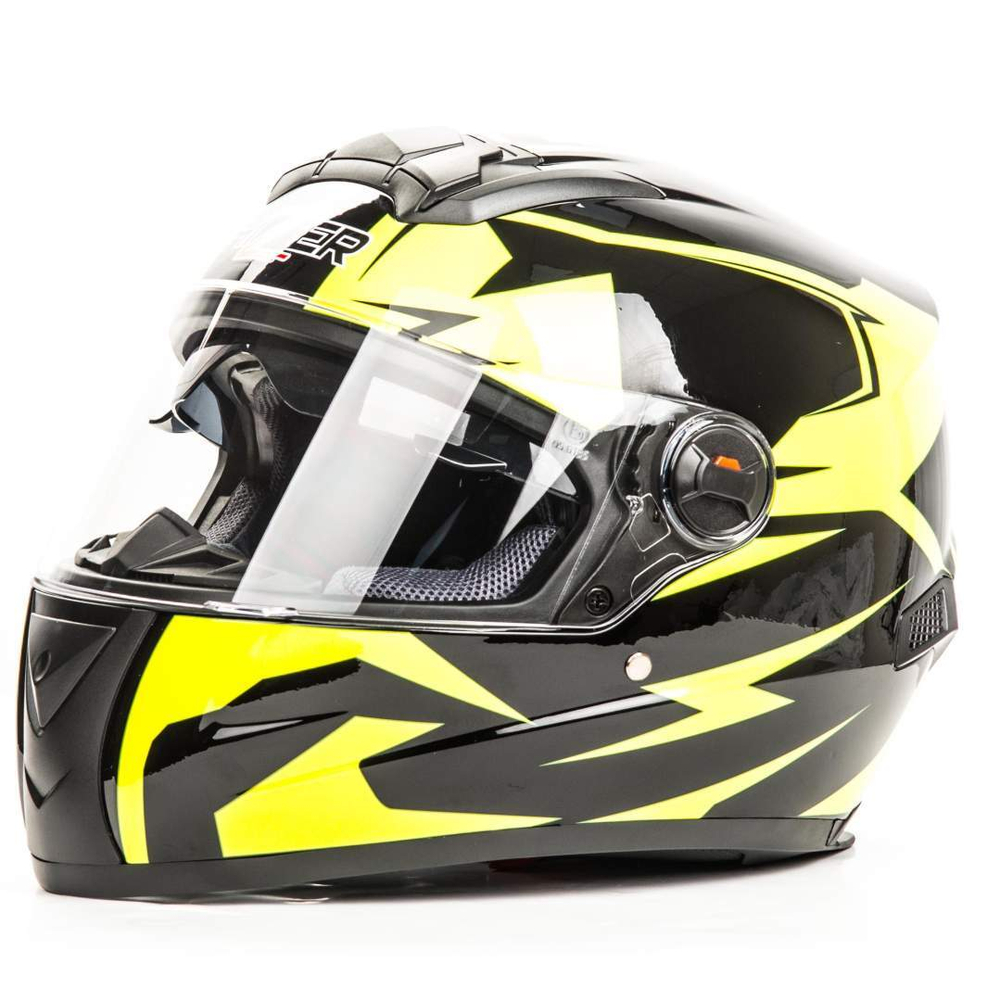 Шлем мото интеграл HIZER B561 №1 (M) black/yellow