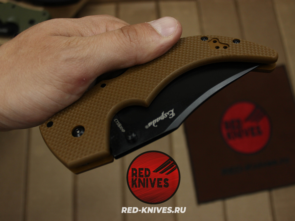 Нож Cold Steel Espada M (Medium) - корич. рукоять, черный клинок RK/Н79