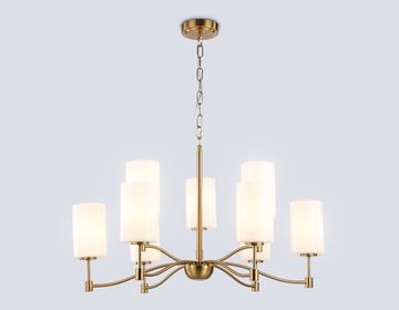 Подвесная люстра 9*E14 LH56054/6+3 BS/FR латунь/белый матовый High Light Modern Ambrella
