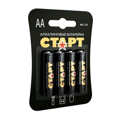 Батарейка СТАРТ Алкалиновая LR6 (АА) 4шт блистер 5945