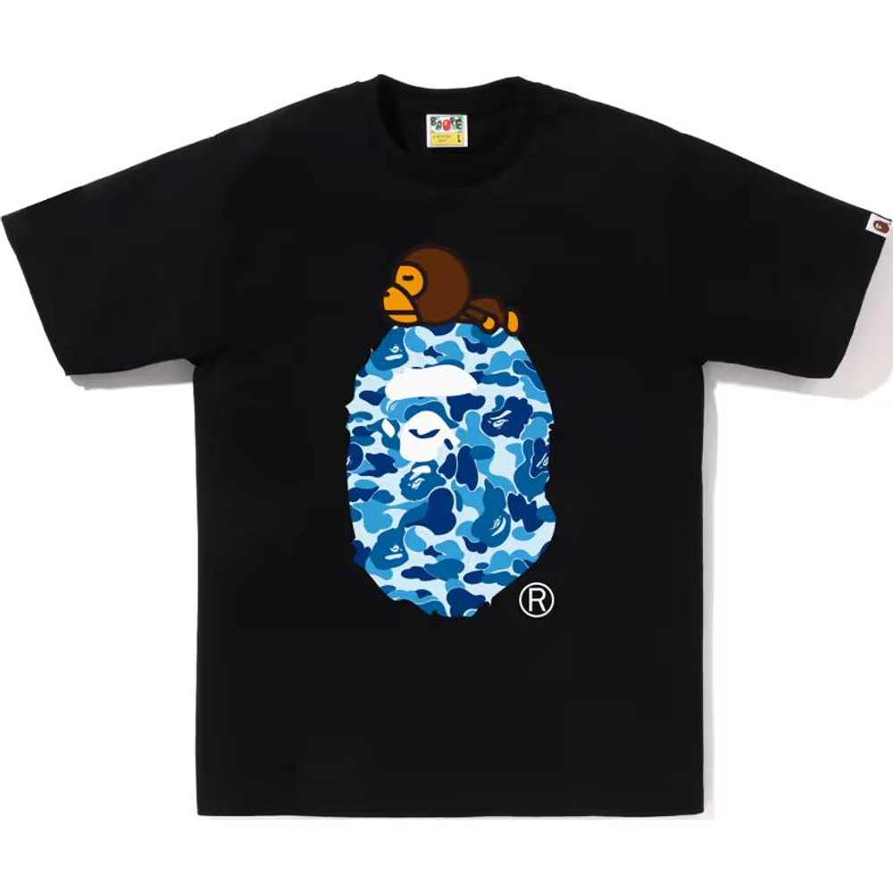 A Bathing Ape Abc Camo Milo On Big Ape Tee черный синий