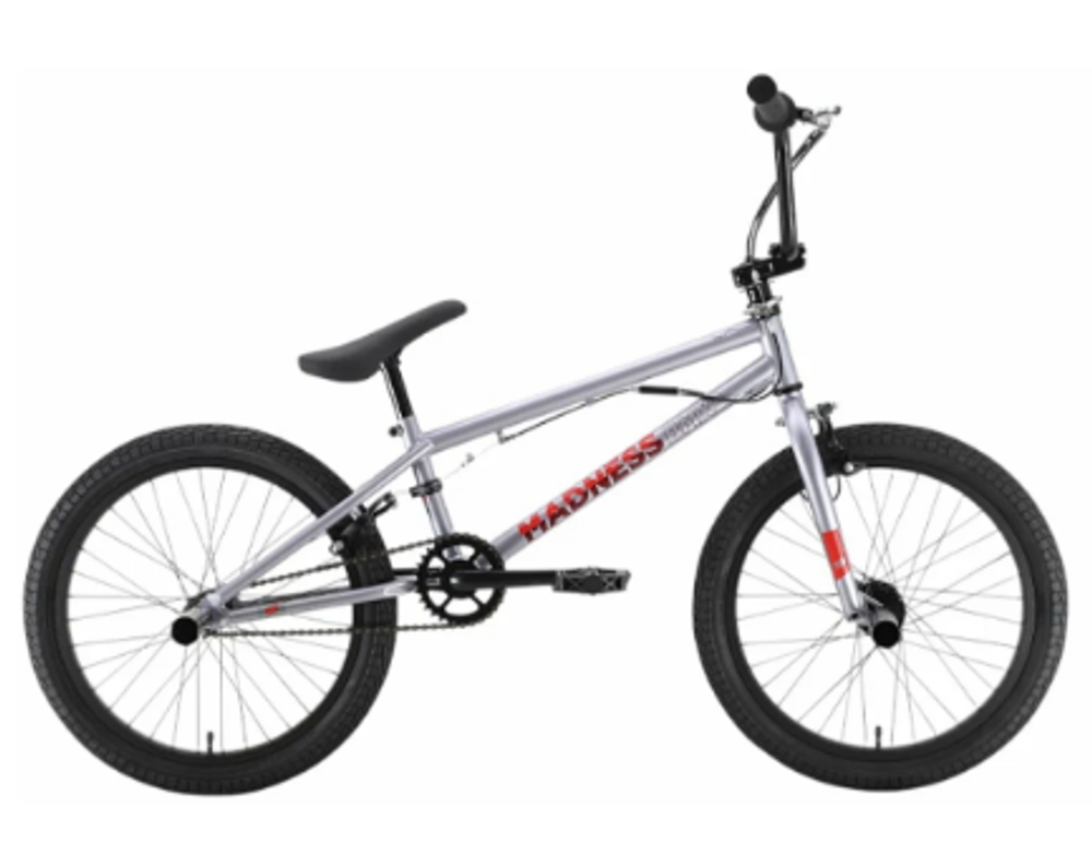 Велосипед BMX STARK 22" Madness BMX 2 (2022) серый/красный